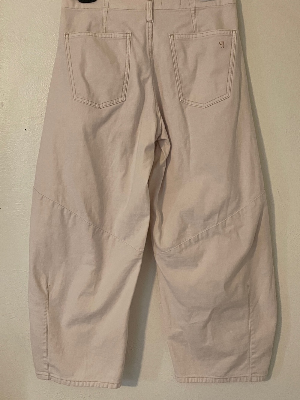 Pilcro Anthropologie Soft Barrel Leg Utility Chino Pants Ecru Crop 27 - Picture 8 of 10